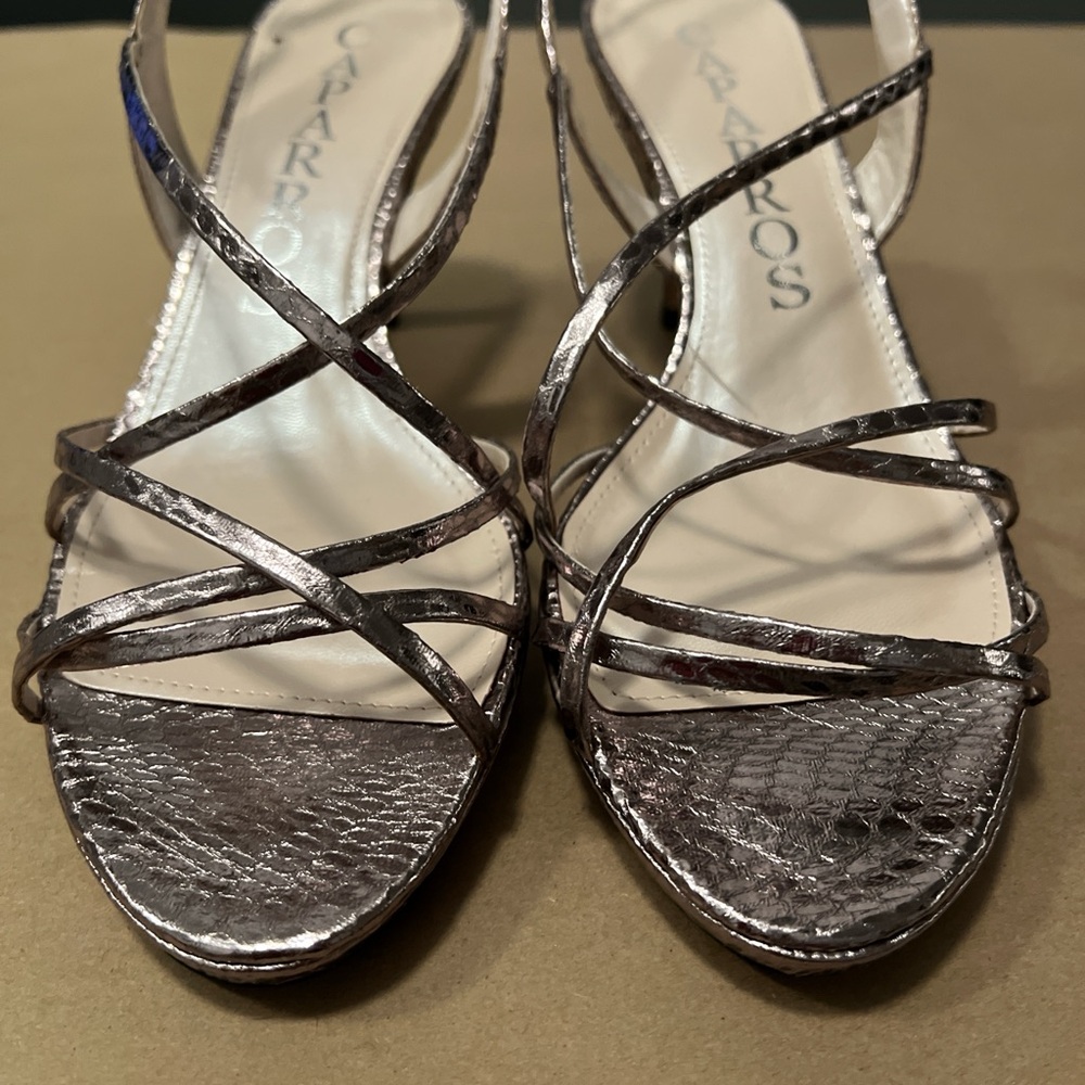 Caparros Women's Strappy Metallic Heels - Picture 5 of 8